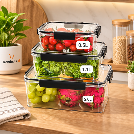 3-Piece Clear Food Storage Box Set